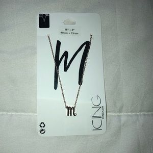 “M” necklace. NEVER WORN